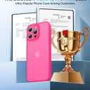 Shockproof for iPhone 15 Pro Max Case, [Camera Protection] [Military-Grade Drop Protection] Protective Anti-Yellow Slim Translucent Skin-Friendly for iPhone 15 Pro Max Phone Case, Hot Pink