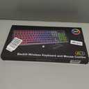 Wireless Keyboard and Mouse Combo, RGB Backlit, Rechargeable & Light Up Letters, Full-Size, Soft Typing, Sleep Mode, 2.4GHz Quiet Keyboard Set for Mac, Windows, Laptop, PC, Trueque (Black)