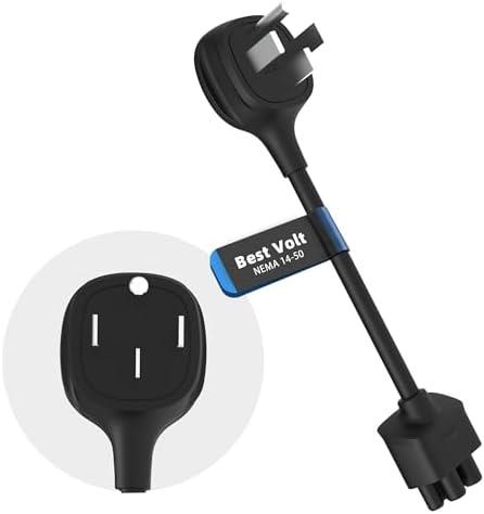 NEMA 14-50 Adapter for Tesla Gen 2/Gen 3 Mobile Charger, 240V 32 Amp Portable Charging Cord, 10 Inch Length (NEMA 14-50)