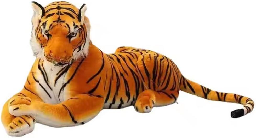 GracesDawn Stuffed Animals-Tiger 26.8 inches (Including Tail Size), Plush Animal Cat for Jungle Theme, Decoration, Cuddling, Ideal Gift for Children (Brown Tiger), Pack of 2