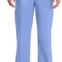 Cherokee Scrubs for Men Tapered Leg Mens Cargo Scrub Pants-5 Pockets,Drawstring,2 Way Stretch Medical Scrub Bottom-WW190 (Blue, M)