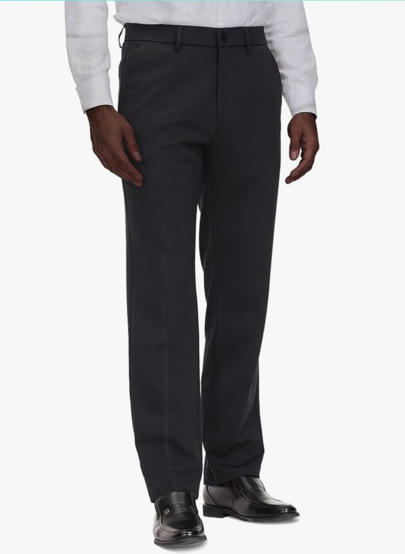 Soojun Men's Classic Fit Flex Waist Flat Front Dress Pant 40Wx32L