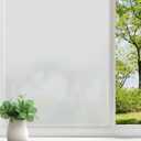 Amiya Frosted Window Privacy Film Bathroom Window Film for Glass Reusable, No Glue Frosted Anti-UV, Anti-Glare,23.6x78.7Inch, Pure