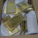 Goodluck 600 Pieces Gold Disposable Plates for 100 Guests, Plastic Plates for Party, Dinnerware Set of 100 Dinner and 100 Dessert Plates, 100 Spoons, 100 Forks, 100 Knives, 100 Cups