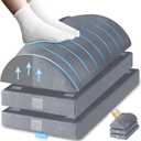 XXL(20in) Foot Rest for Under Desk at Work with 3 Adjustable Heights, Foot Stool with Bamboo Charcoal Foam, Feet Warm Pocket Footrest for Office Gaming Chair, for Leg Support -Gray (Grey)