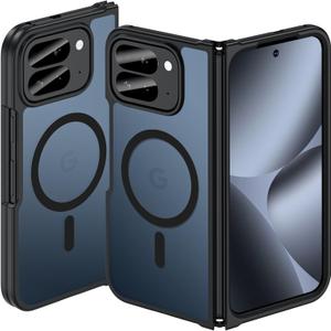 Magnetic Case for Google Pixel 10 Pro Fold, Pixel Fold Case for MagSafe Compatible Wireless Charging, Skin-Friendly & Smooth Touch, Military-grade Shockproof & Drop-proof Cover, Slim, Black