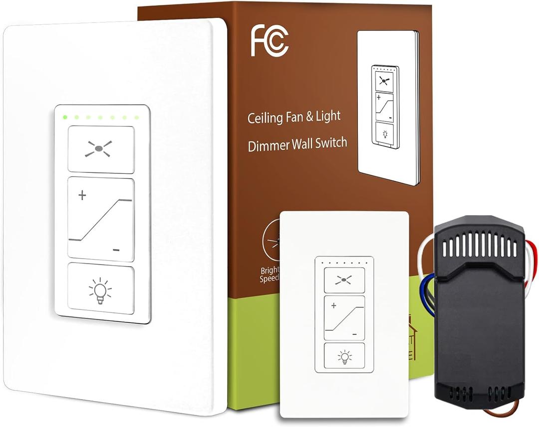 Universal Ceiling Fan Remote Control, Ceiling Fan Remote Control Kit, Ceiling Fan Wall Switch UC9050T, Fan Remote Control Kit Compatible with Hampton Bay Harbor Breeze Hunter