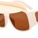 Visor Sunglasses for Women, Fashion Visor Sunglass UV400 Protection, Retro Sunglasses with Carrying Case (Beige/Brown)
