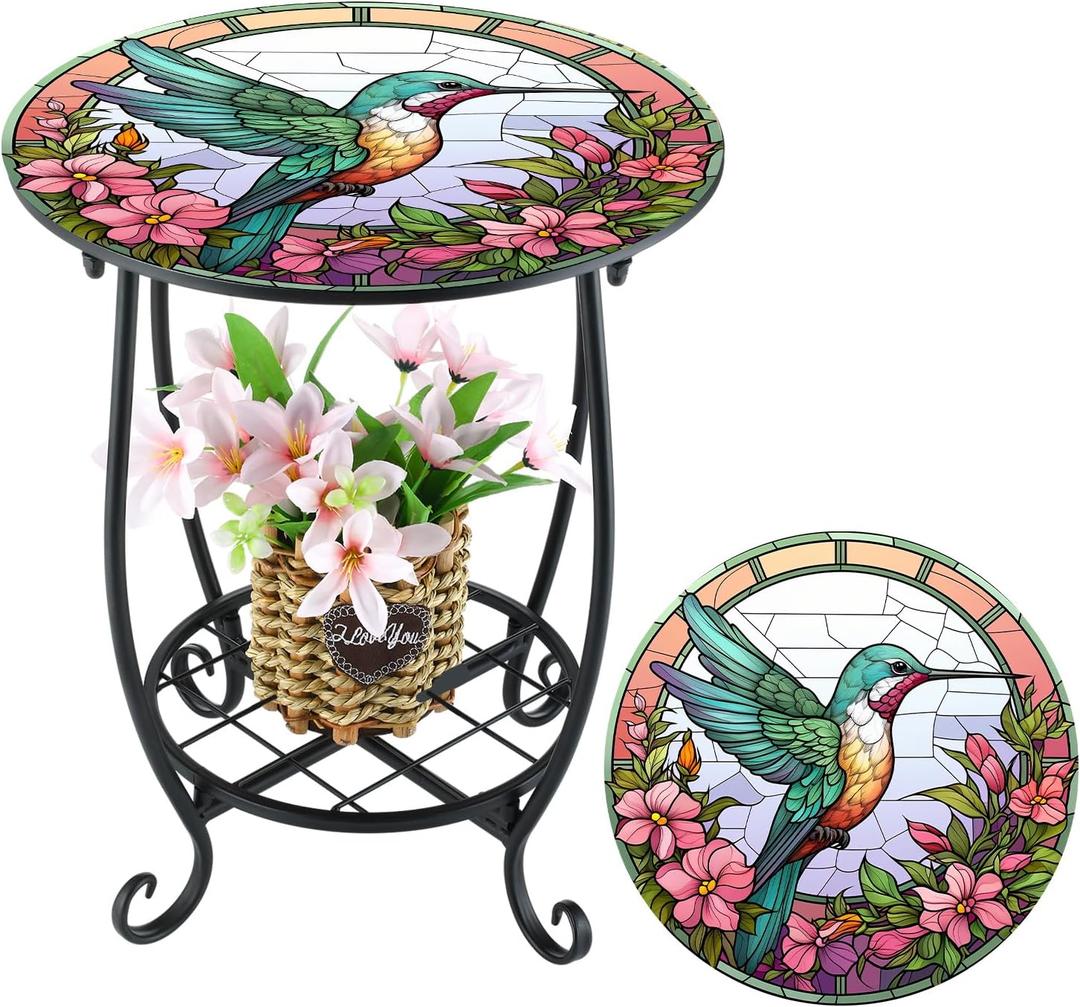 Cinnvoice Outdoor Side Table Small End Patio Porch Table
Round, Mosaic, Outdoor, Side, Small, Accent, Plant Coffee Tea Table for Yard, Patio, Porch, Garden, Living Room, Bedroom