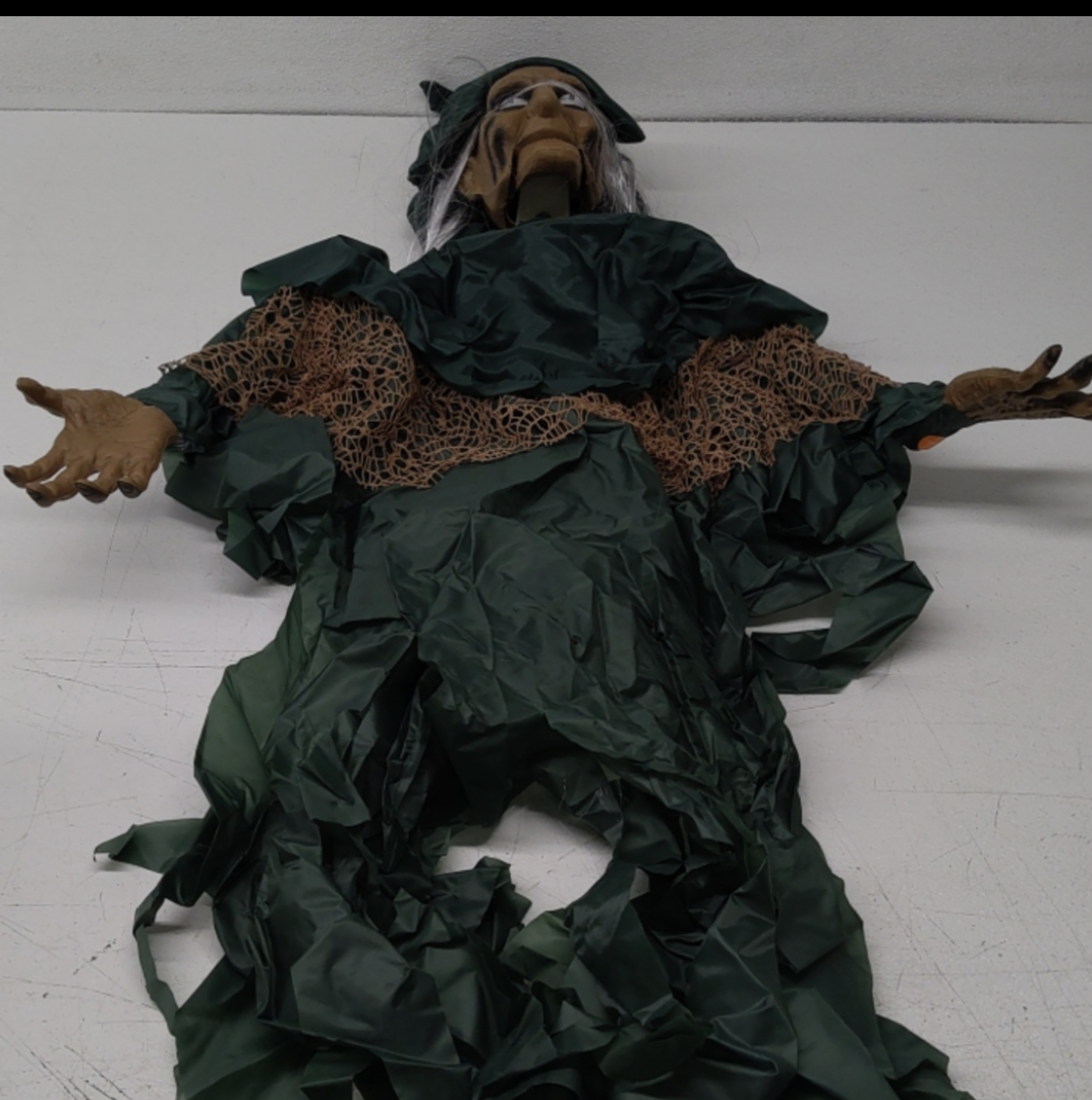 Halloween Decorations Indoor & Ourdoor, Life Size Halloween Animatronics Witch Decoration with Motion and Touch Activated Lights & Sounds, Halloween Animatronics Clearance