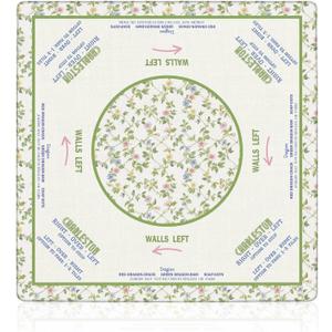 Cottagecore Green Floral Mahjong Mat 31.5 x 31.5 in, Rustic Pastel Green Wildflower Anti Slip and Noise Reduction Game Table Cover for Mahjong Dominoes Card Board Tile Games, 31.531.5