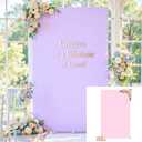 Pink and Purple Arch Cover, Square Arch Backdrop Cover 6.6FT x 4FT, Arch Covers Stretchy Backdrop Spandex Fitted Double-Color for Birthday Party Baby Shower Anniversary Ceremony Banquet Decoration