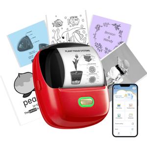 ORGSTA Sticker Printer PrintPods Mini Printer Bluetooth Portable Sticker Maker with 1 Roll Paper Thermal Inkless Label Maker Machine Impresora Porttil Instant Print for Notes, Journal, DIY, Gift (Red) ORGSTA Sticker Printer PrintPods Mini Printer Bluetooth Portable Sticker Maker with 1 Roll Paper Thermal Inkless Label Maker Machine Impresora Porttil Instant Print for Notes, Journal, DIY, Gift (Red)