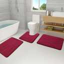 Buganda Memory Foam Bathroom Rug Mat 59x24, Extra Soft and Absorbent Bath Mats, Non-Slip and Machine Washable Bath Rugs for Bathroom Floor,Tub and Shower, Burgundy
