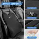 Lumbar Support Pillow for Car Truck Accessories Gifts for Mom Dad Memory Foam Back Support for Driving Seat Lower Back Cushion, Lumbar Comfort for Long Drivers Back Pain Relief, with Adjustable Straps