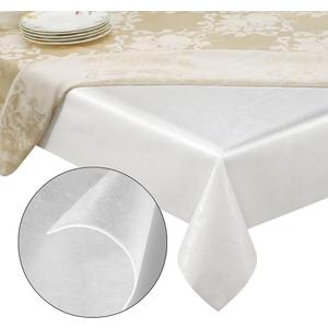 Quality Table Pad Protector, Superior Protection from Spills, Scratches & Heat - Reusable Vinyl Table Cloth with Cushion Flannel Backing (72" L x 54" W)