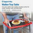 Support Plus Walker Tray Table - Mobility Table for Walker with Non-Slip Mat, Accessories, and Cup Holder (21"x16") - Gray