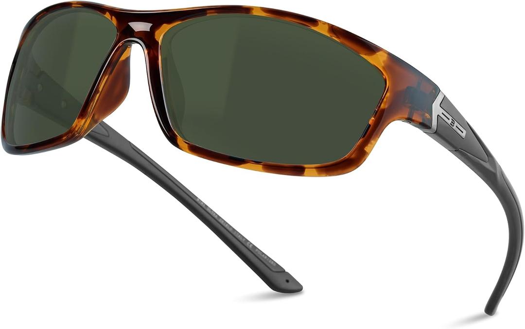 B.N.U.S Corning Glass Lenses Polarized Sunglasses for Men and Women UV400 Protection for Fishing Cycling Driving 
