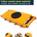 Machinery Mover 12T 26400LB Capacity Machinery Skate 8 Wheels Dolly Skate Roller with 360 Degree Rotation Cap for Warehouse Workshop Factory, Yellow