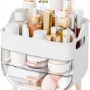 Yieach White Make up Organizers for Counter,Vanity and Dresser,Bathroom Makeup Organizer Countertop,Large Makeup Storage Organizer for Hair Tool,Beauty Products,Skin Care and Cosmetic Display Cases