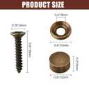 16 Pcs Pure Brass Decorative Screws with Caps, 12mm (1/2") Retro Mirror Decorative Caps Bronze Fixing Screw Covers for Furniture Fixing, Wall Hanging, Fasteners Hardware, 2pack