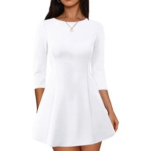 Cocktail Dresses for Women Wedding Guest A-Line Boat Neck Mini Dress, XL