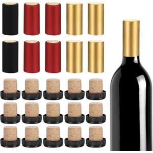 Wine Sealer Set - 60pcs, Includes 30 Cork Stoppers & 30 PVC Shrink Caps, Perfect for Cruise & Gifting