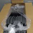 Heavy Duty Plastic Hangers 50 Pack, Space Saving Clothes Hangers, Non-Slip, 0.2 Inches Slim, 360 Swivel Silver Hook for Shirts, Sweaters & Pants, Black and Dark Gray