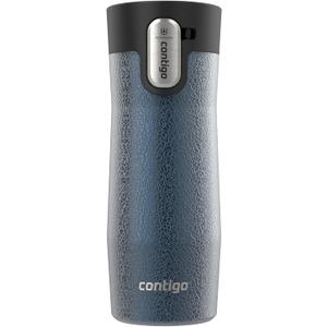 Contigo AUTOSEAL West Loop Vacuum-Insulated Stainless Steel Travel Mug with Easy-Clean Lid, 16 oz, Crystal Blueberry