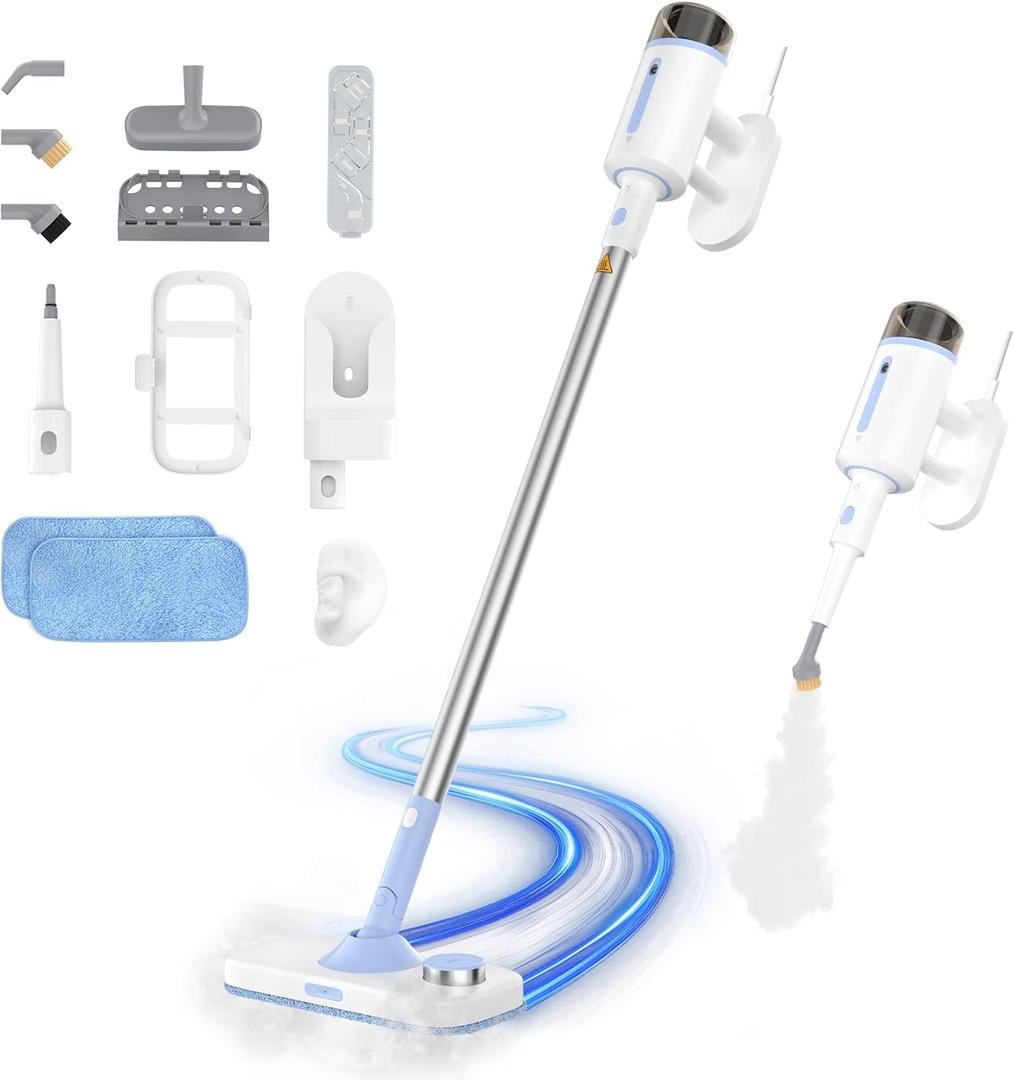 10 in 1 Floor Steamer with Detachable Handheld Steam Cleaner Perfect for Hardwood Floors, Clothes, Windows, Tiles, Furniture, Carpet, Whole Home Use,Steam Mop for Floor Cleaning