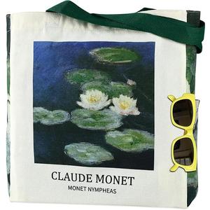 AUSVKAI Cute Canvas Tote Bag for Women, Reusable Designer Bags with Handles Pockets&Snaps for College Beach Everyday Grocery Lotus