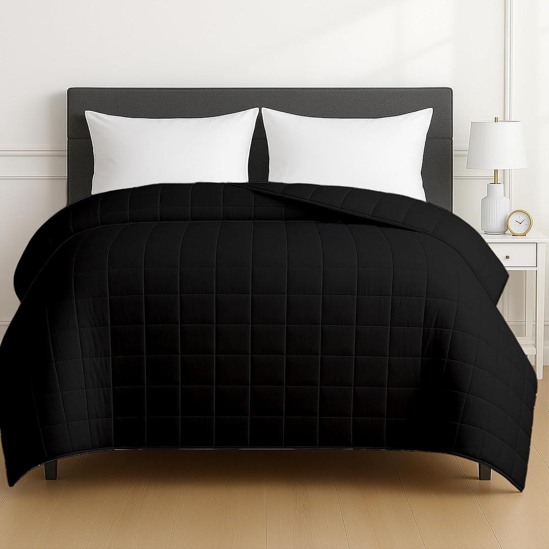 HomeSmart King Size Weighted Blanket 20lbs, Soft, Thick, Heavy Blanket, Fits Standard and California King Beds, Black