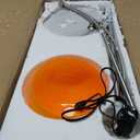 Orange Arc Floor Lamp with Acrylic Shade,Arch Reading Lamp Floor Standing,Mid Century Modern Orange Standing Lamp for Living Room Bedroom
