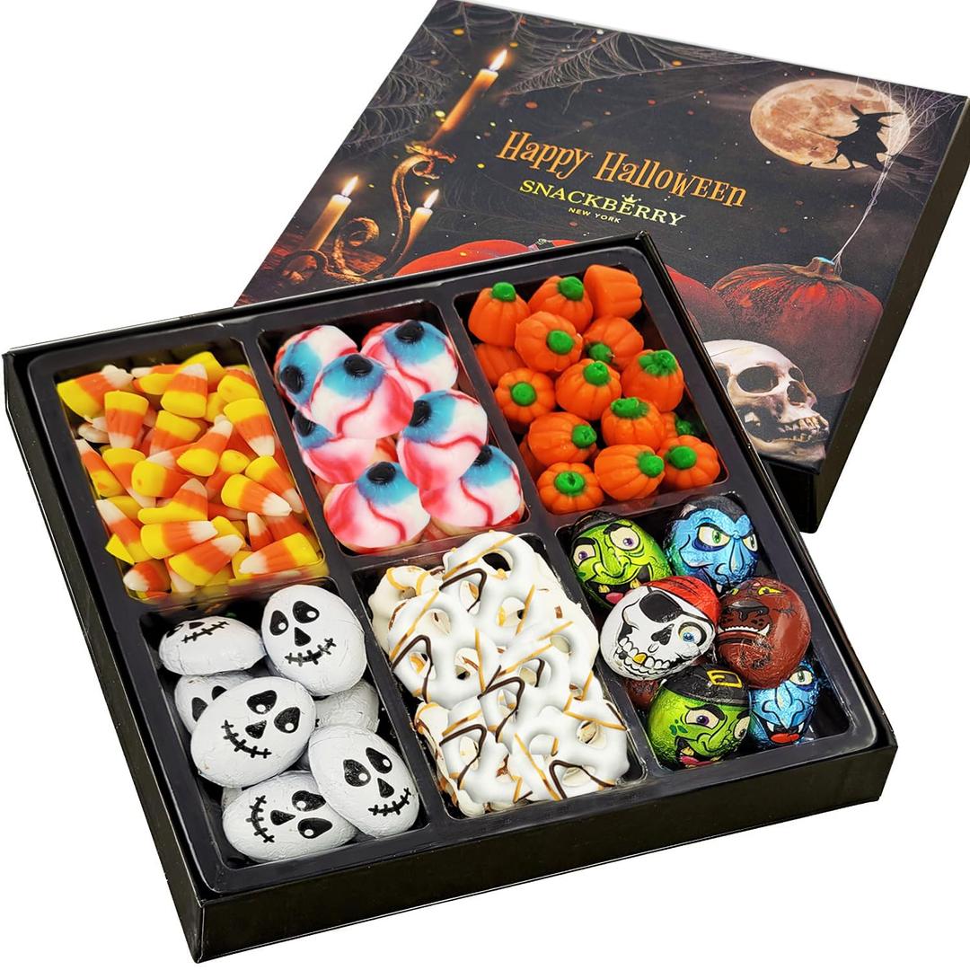 Halloween Candy, Gift-Basket, Candy Corn, Skulls & Monsters, Eyeballs, Trick or Treat, by Snackberry (Variety Pack) (EXP 05/30/26)