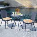 LVTXIII Set of 2 Outdoor Chair Cushions for Patio Furniture, Water Repellent Patio Chair Cushions 17"x16" with Ties, U-Shaped Dining Chair Pads for Garden Kitchen Use, Flower Multi