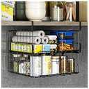 Under Shelf Basket Storage 2Pack - 11.8in Metal Under Cabinet Shelf, Hanging Wire Basket Shelves, Undershelf Storage Basket for Kitchen Pantry Bookshelf