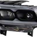 For Dodge Durango 2021 2022 Headlight Driver Side | LED | Clear Lens | Black Housing | With Projector | High/Low Beam | With LED Daytime Running Light Bar | Replacement For CH2502345 | 68433783AE