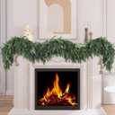 Christmas Decoration Indoor - 6FT Christmas Cedar Garland - Artificial Realistic Real Touch Winter Garland for Mantle Table Stairs Railing Fireplace Front Door Indoor Outdoor Xmas Home Dcor