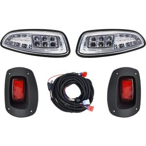 Golf Cart LED Head Tail Light Kits for EZGO RXV 2008 up Gas & Electric Models 12 Volts Street Legal Front Rear Golf cart Assembly Kits