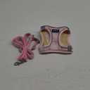 GAMUDA Small Dog Harness Collar and Leash Set, Step in No Chock No Pull Soft Mesh Adjustable Dog Vest Harnesses Plaid Reflective for Dogs Puppy Cats Kitten Rabbit (Pink, S)