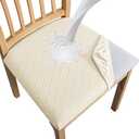 SPRINGRICO Waterproof Seat Covers for Dining Room Chair Set of 4 Washable Seat Cushion Slipcovers Kitchen Chair Covers (4 Pack, Waterproof Beige Light)