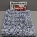 SIILOOM 2x6 Runner Washable Rug for Hallways, Blue Soft Classic Kitchen Rugs with Non-Slip, Non-Shedding Distressed Floral Rug for Hallways Entryway Bedroom Bathroom Laundry