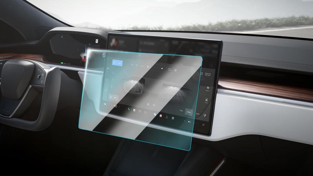 Tempered Glass Screen Protector for Tesla Model X/S 15" Center Control Touchscreen High Definition Touch Screen Protector 9H fit Tesla Model S Model X Accessories (Front, HD)