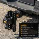 CAMMOO Adjustable Trailer Hitch, Tow Hitch Fits 2.5 inch Receiver, 6 inch Rise/Drop Hitch, 2" and 2-5/16" Ball Hitch, 22000 LBS GTW Truck Hitch with U-Shaped Alloy Steel Anti-Theft Pin, Black