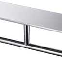 Double Roll Toilet Paper Holder with Shelf Solid Brass and Superior Hotel Style Tissue Dispenser Spared Storage Polished Chrome Finish
