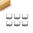 WGVI 6 Pcs Clear Square Glass Tea Light Votive Candle Holders, Width 3", Height 3", Small Cube CandleHolders Container Dish Terrarium Tabletop Event Décor