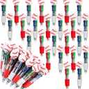 LiYiQ 25 Pcs Baseball Party Favor Multicolor Pen in One Cartoon Cute Fun 4-in-1 Cute Pens Bulk Kawaii Baseball Shape Cool Ballpoint Pens for Kids Fun Gifts