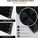 36 Pack Pyramid Acoustic Panels 12" X 12" X 2" Sound Proof Foam Panels with Self-Adhesive Acoustic Foam Panels of High Density Fast Expand Studio Soundproof Wall Panels-Black
