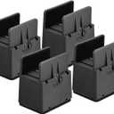 uxcell 2 inch Bed Risers with Adjustable Screw Clamp, 4Pcs Furniture Risers for Bed, Desk, Sofa, Table, Fit for Furniture Thickness 0.39-1.45", Supports 5000 Pounds, Black