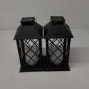 2 Pack Solar Hollow Lanterns Outdoor, Waterproof Patio Hanging Lanterns with LED Flickering Flameless Candle Lights, Decorative Solar Lantern for Porch, Garden, Patio, Yard, Table